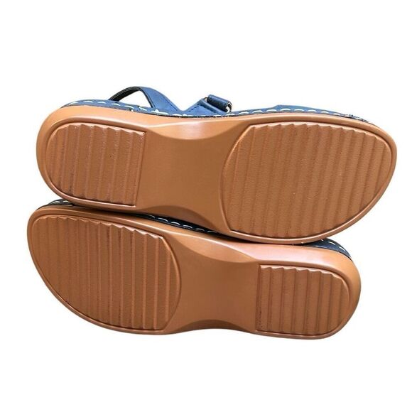 Josdec Sandals Women's 37 Blue Open Toe Platform Orthopedic Dressy Summer - Picture 7 of 9